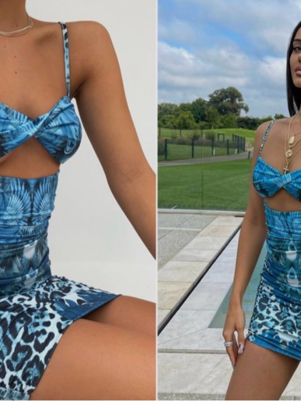 TIGER MIST VERA DRESS Tropical Print Cutout Mini Dress